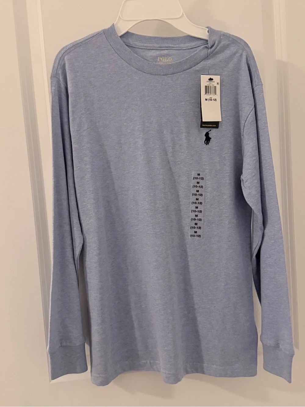 Ralph Lauren Long-Sleeve Crewneck Tee - Light Blue